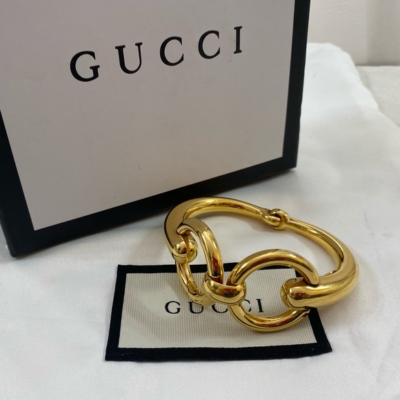 🆕 Gucci Horsebit heavy gold plated Bangle - Picture 2 of 12